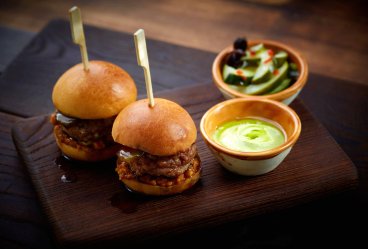 Char-grilled Iberico Pork and Foie Gras Burgers from 22 Ships