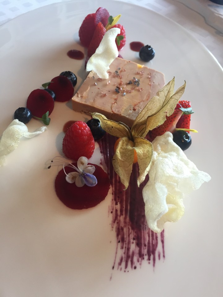 Spicy goose liver terrine, wild berries and white balsamic vinegar. This dish had great balance with the acidity (from vinegar) and freshness (from fruit) offsetting the richness of the terrine. I do think the spice could be amped up, too subtle in my opinion, but I thoroughly enjoyed it anyway. 