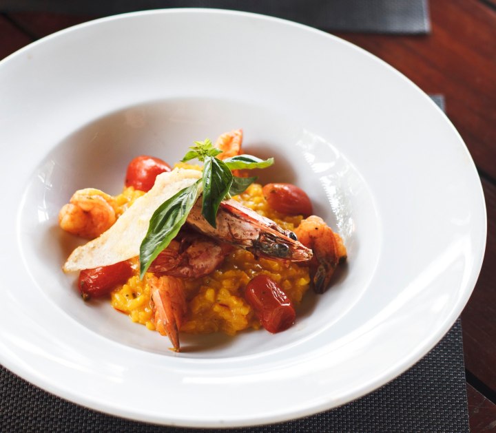 Saffron Risotto with prawns from Bellini