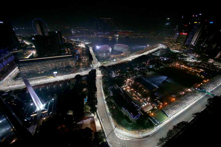 Marina Bay Street Circuit seen from above